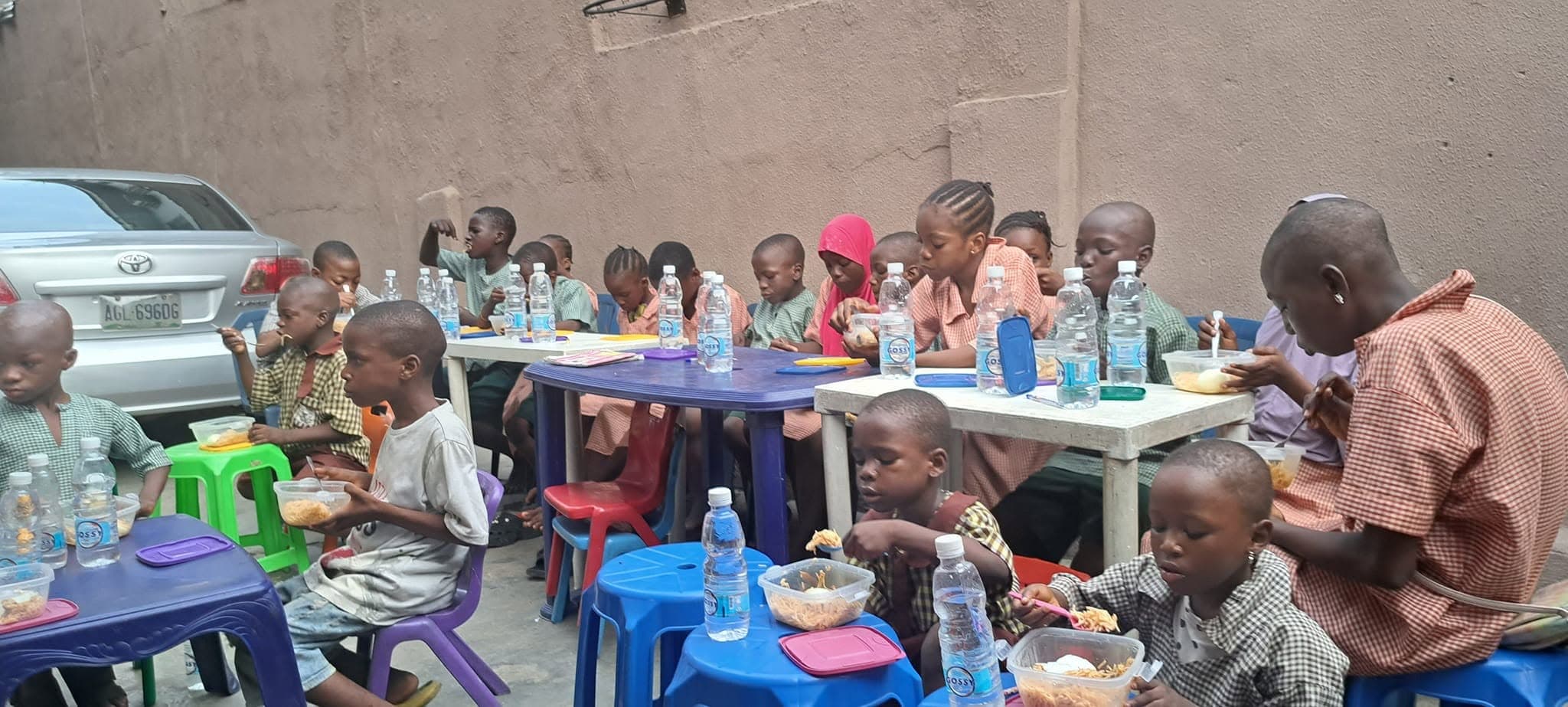 Daily feeding program in progress