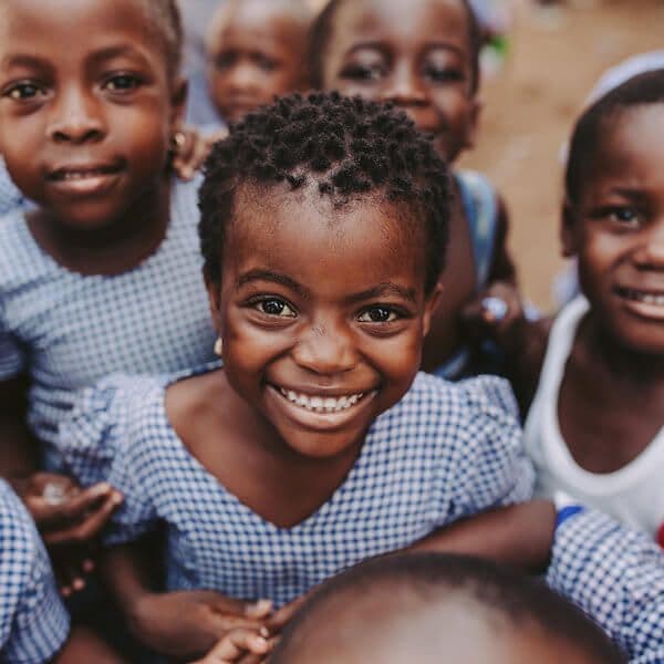 Nigerian children smiling at school