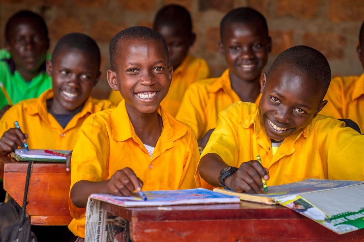African children at school