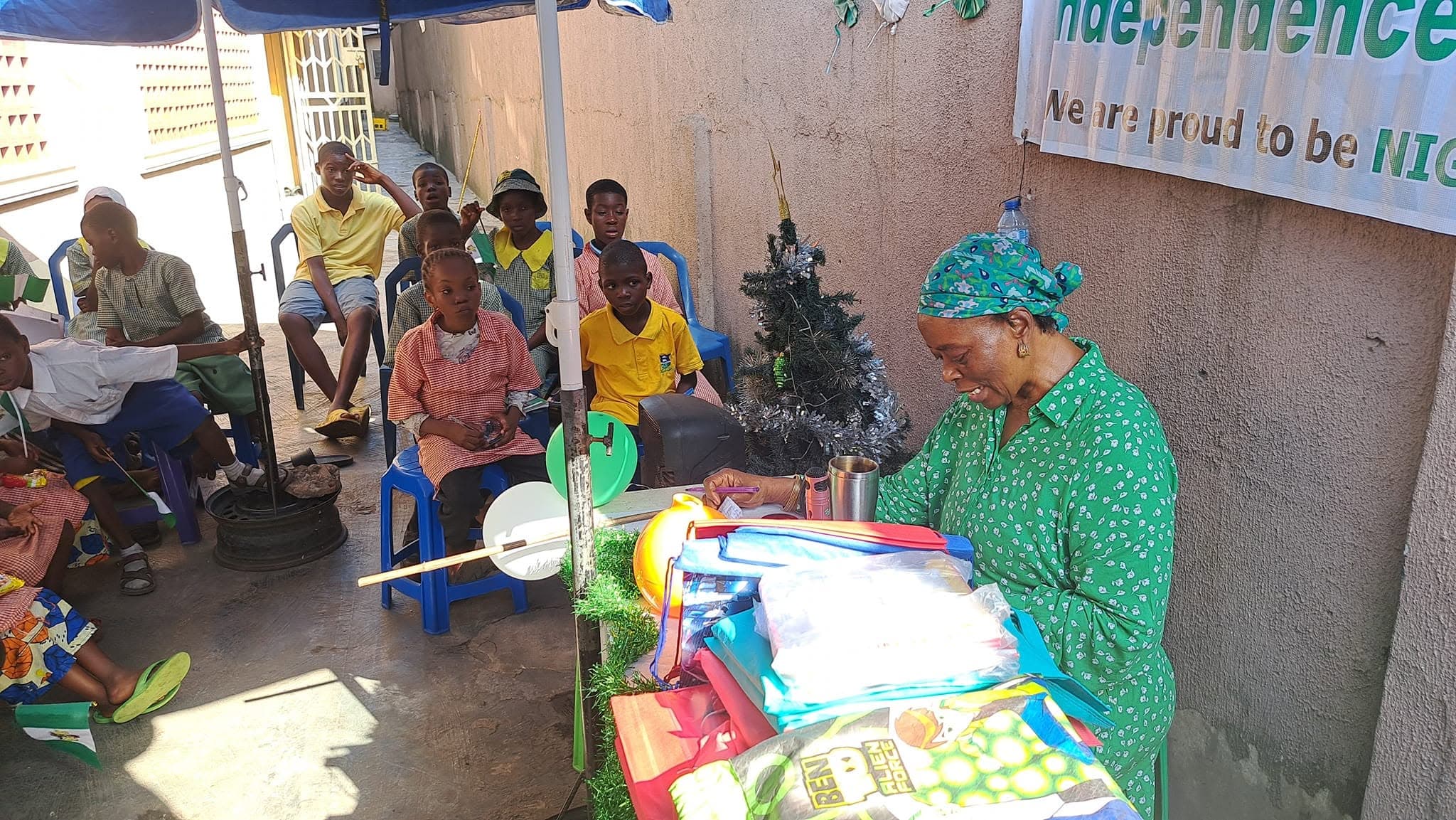 Children marking Nigeria's Independence Day